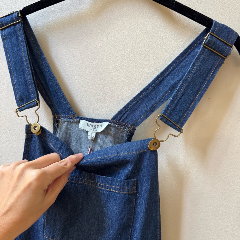 NWT Umgee Blue Overall Dress Small - Picture 5 of 13